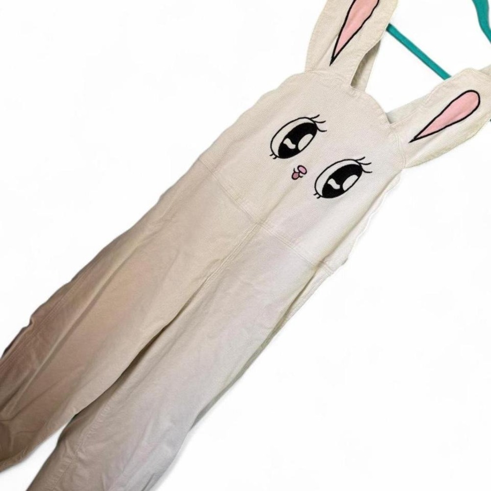 Rare Lazy oaf x Esther Kim/ Esther‎ Bunny White corduroy bunny overalls!
